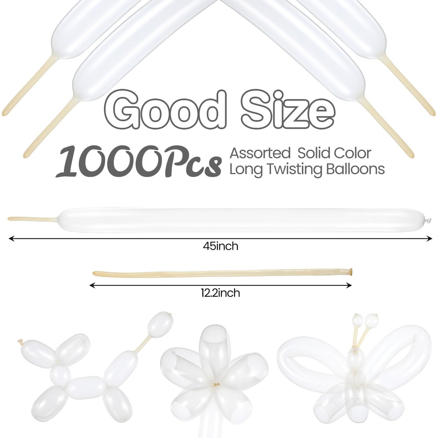 Lenwen 1000 Pcs Long Balloons Bulk 260 Latex Twisting Balloons Decoration for Birthday, Wedding, Festival, Clowns, Party Supplies(Clear)