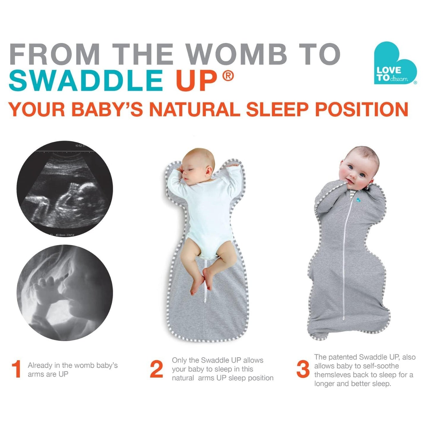 Love to Dream Swaddle, Baby Sleep Sack, Swaddle Up Self-Soothing Swaddles for Newborns, Get Longer Sleeps, Secure Fit Helps Calm Startle Reflex, Lite 0.2 TOG, You are My White, 8-13lbs.