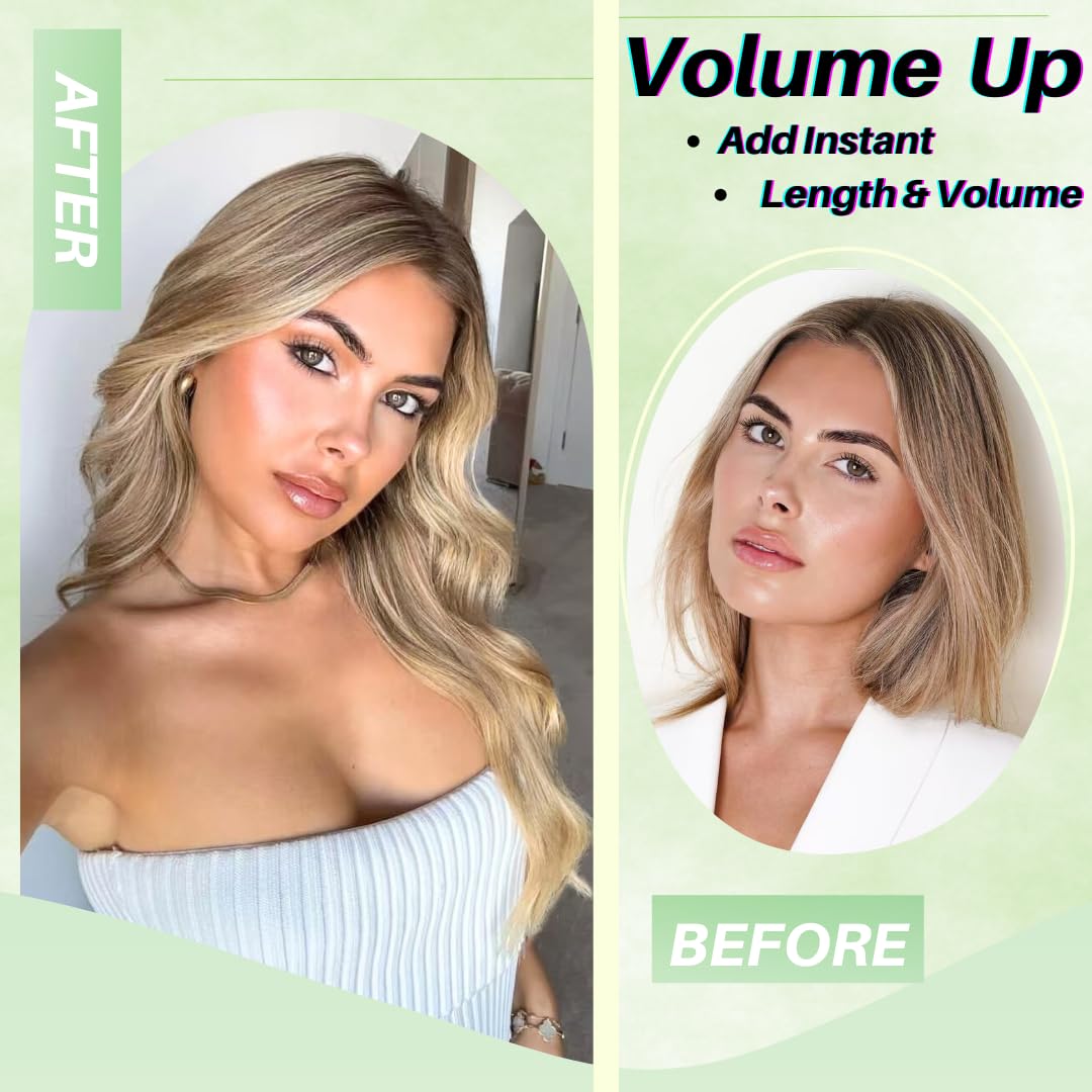 Blonde Tape in Hair Extensions Human Hair 24 Inch Long Invisible Remy Tape in Hair Extensions for Women