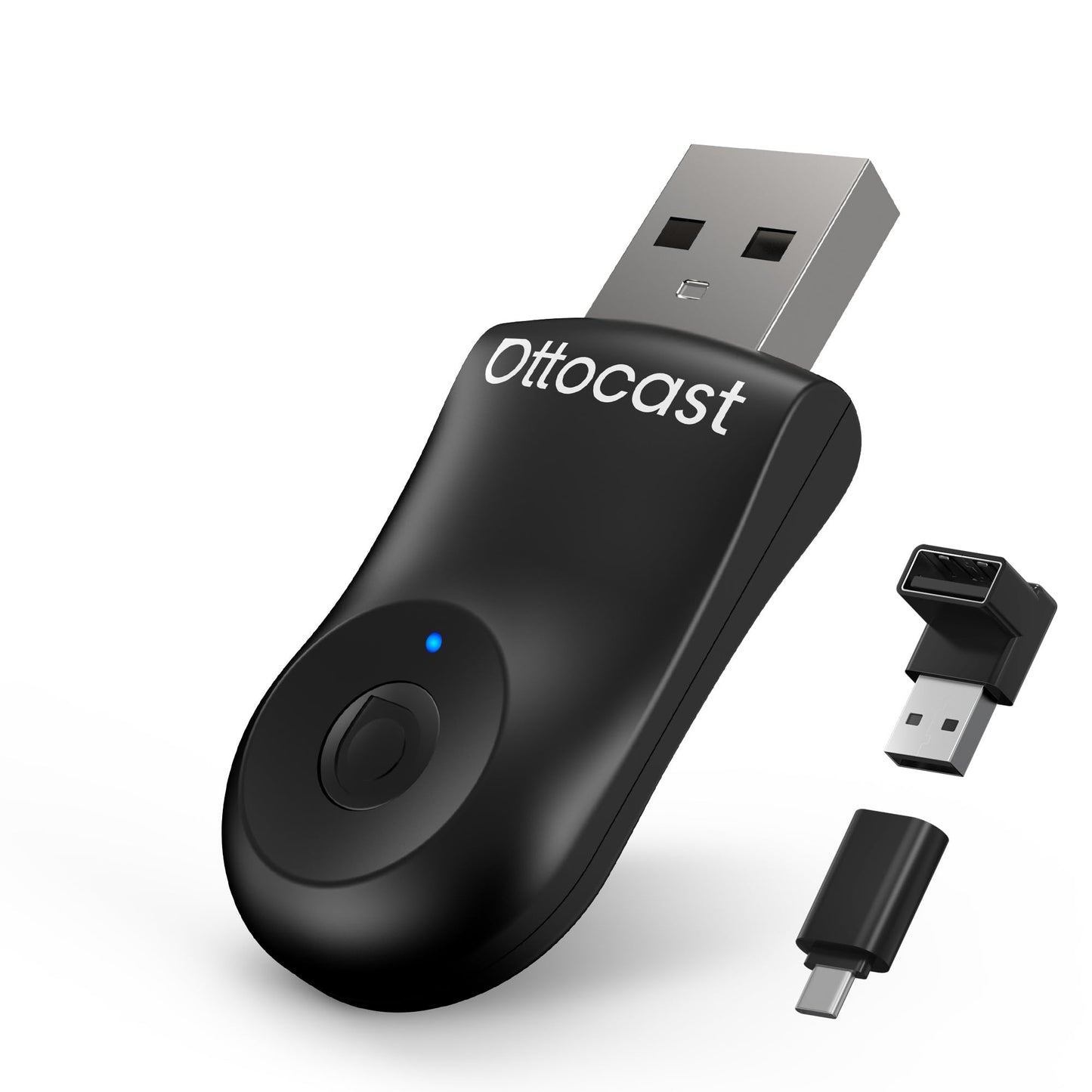 OTTOCAST Mini 2in1 Wireless Carplay Adapter for Apple iPhone with GPS Passthrough, Android Auto Car Adapter, Plug & Play, Convert Wired to Wireless Car Play Dongle to USB& USB-C, No Delay