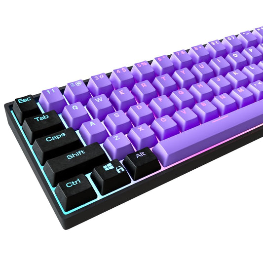 Kraken Keycaps - Lotus Edition RGB Backlit Keycap Set - Black & Purple Doubleshot PBT Keycaps for Any Size Mechanical Keyboards - for All 60%, 65%, 75%, 85%, TKL & Full Size Keyboards (Lotus)
