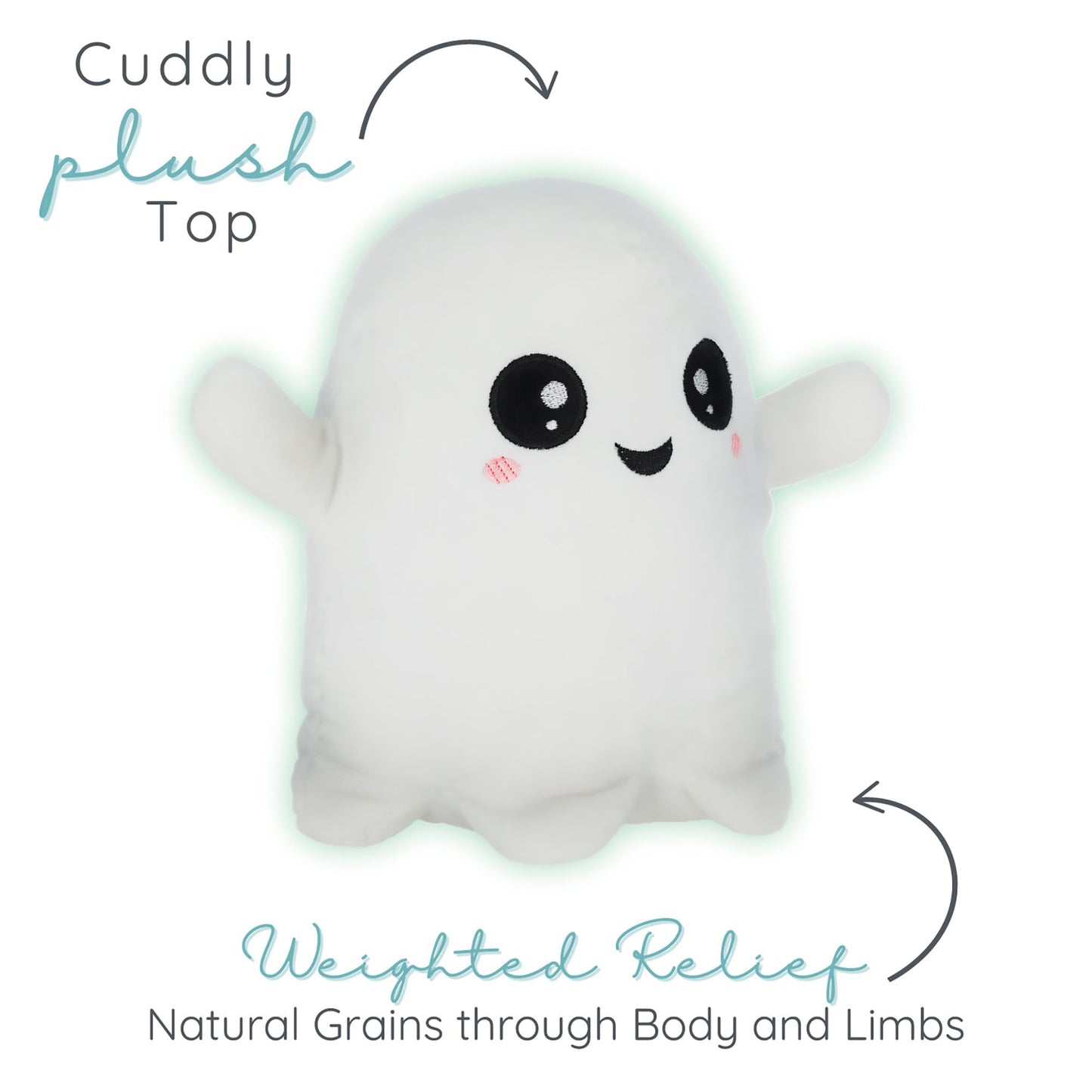1i4 Group Warm Pals Scented Glow in The Dark Ghost, Microwavable Heatable and Coolable Bedtime Comfort Plush Toys Filled with Natural Grains and Lavender