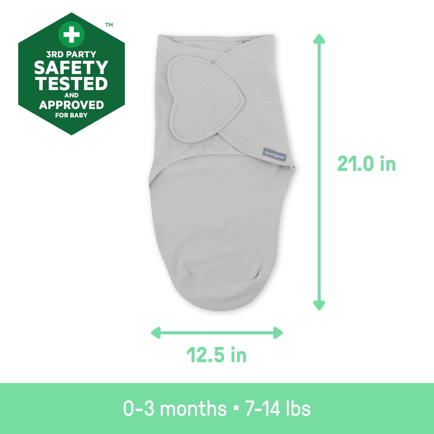 SwaddleMe by Ingenuity Monogram Collection Baby Swaddle, 100% Cotton, Improves Sleep & Calms Startle Reflex, 0-3 Months, Pocket Fold Design for Easy Changes, 1.0 TOG, 3-Pack - Rising Sun
