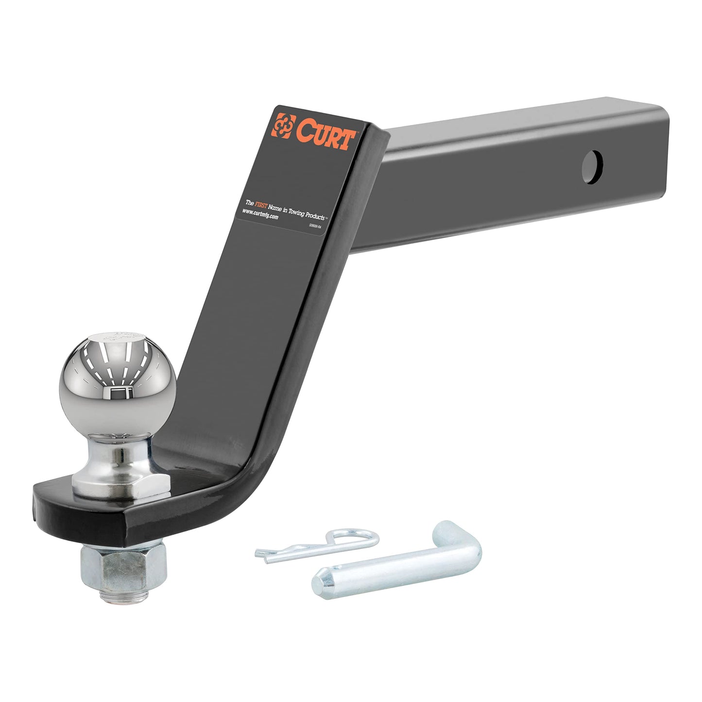 CURT 45065 Lifted Truck Trailer Hitch Mount with 2-5/16-Inch Ball & Pin, Fits 2-Inch Receiver, 7,500 lbs, 6-Inch Drop