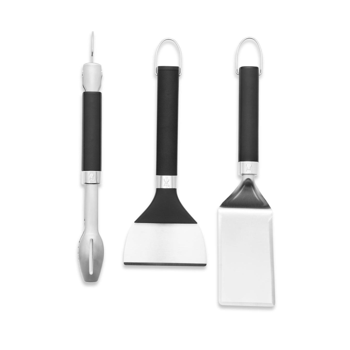 Weber Portable Griddle Tool Set – Compact Stainless‑Steel Spatula, Tongs & Scraper for On-The-Go Griddling