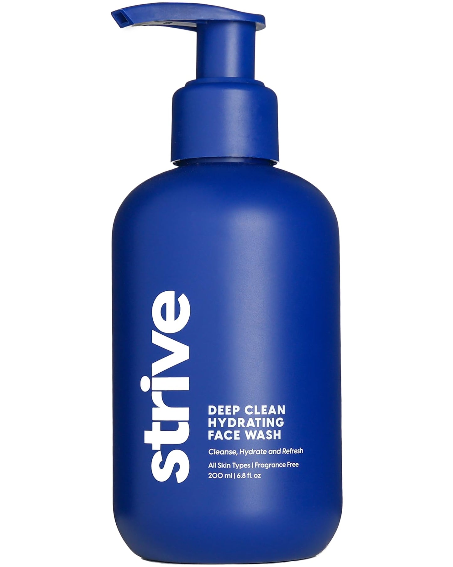 Strive - Deep Hydrating Mens Face Wash - Facial Cleanser, Mens Skin Care, Fragrance Free, Clear Skin, Refreshing with Aloe Vera, Hyaluronic Acid & Niacinamide - For All Skin Types - 200mL