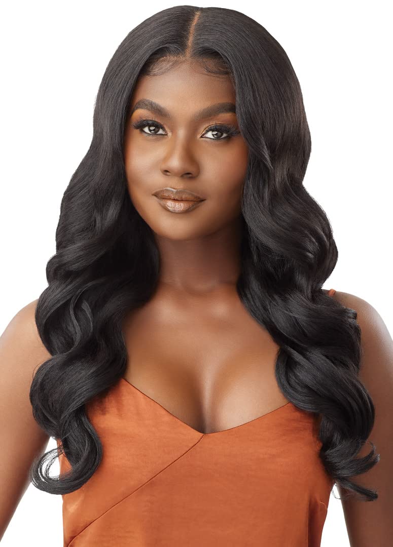 Outre - 5x5 Lace Closure Wig - Human Hair Blend - Body Curl 24" (OFF BLACK 1B)