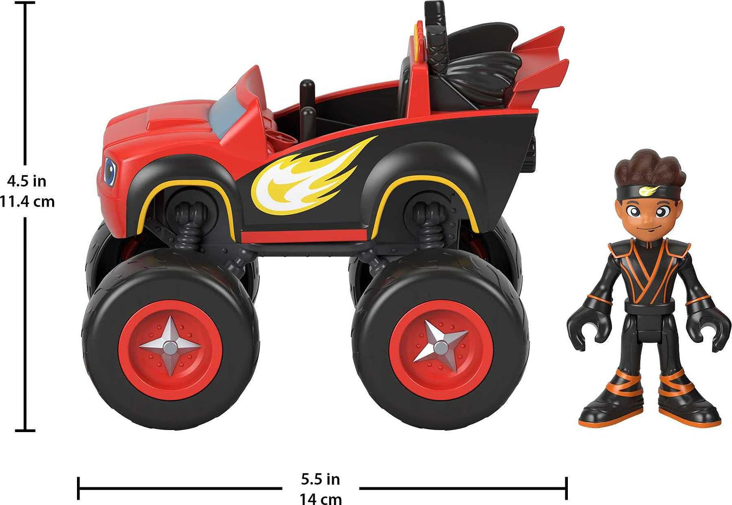 Fisher-Price Blaze & The Monster Machines Toy Truck & Figure Set, Ninja Blaze & AJ, Preschool Racing Play Ages 3+ Years