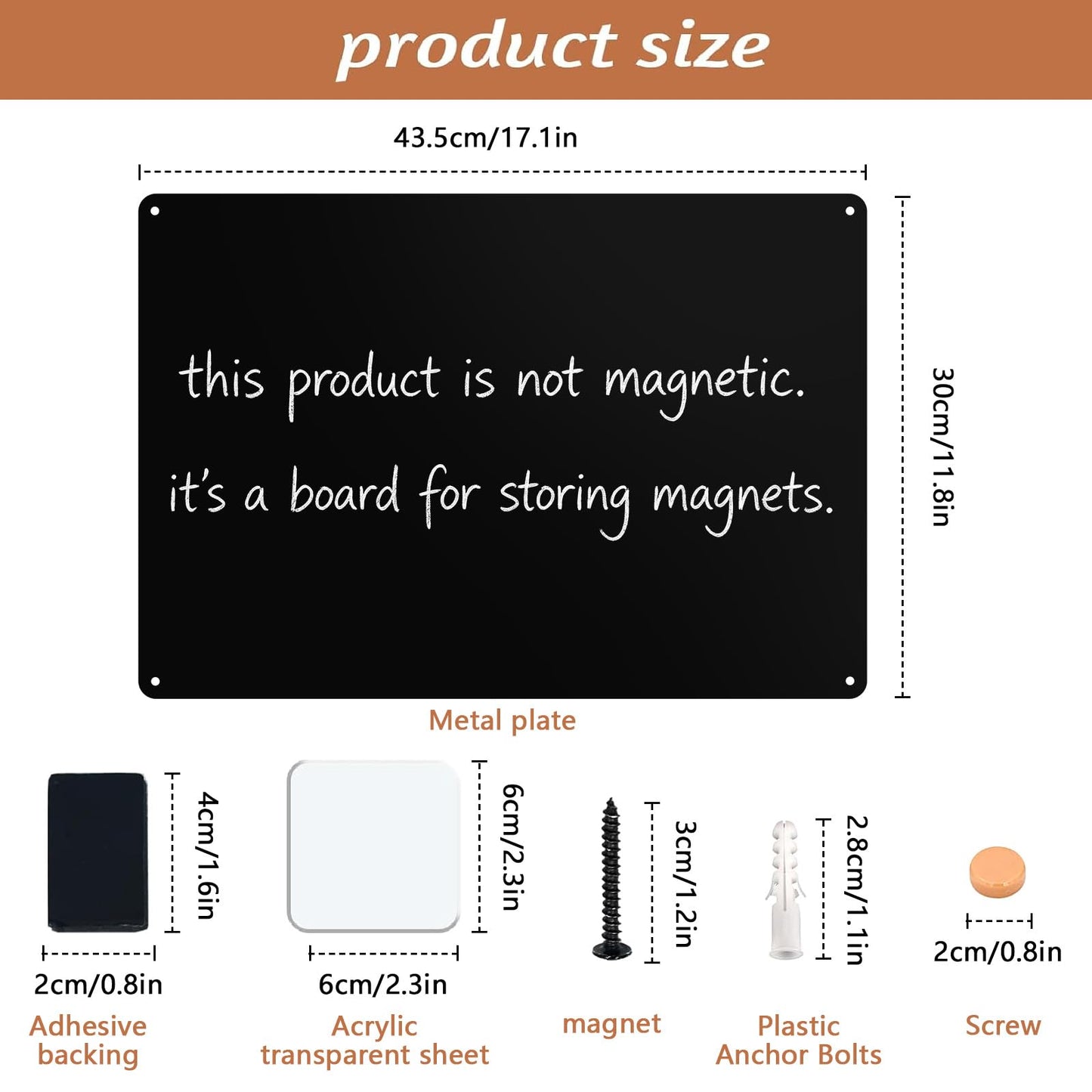 SienFong Magnetic Board for Wall, 4 Pack Large Magnetic Wall Panels, 17.1" x 11.8"Metal Magnetic Bulletin Board for Refrigerator, Compartment, Cabinet etc,Comes with Dual Lock Tape for Easy Hanging