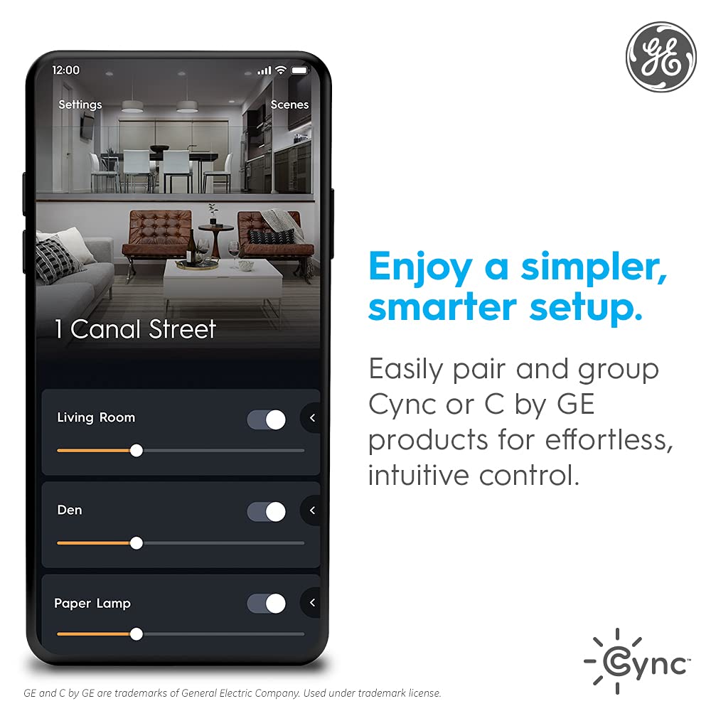 GE Cync Reveal HD+ Smart LED Recessed Downlight Fixture, Color Changing LED Light, Works with Alexa and Google Home, Matter Compatible, Ceiling Light Fixture, 6 Inch (3 Pack)