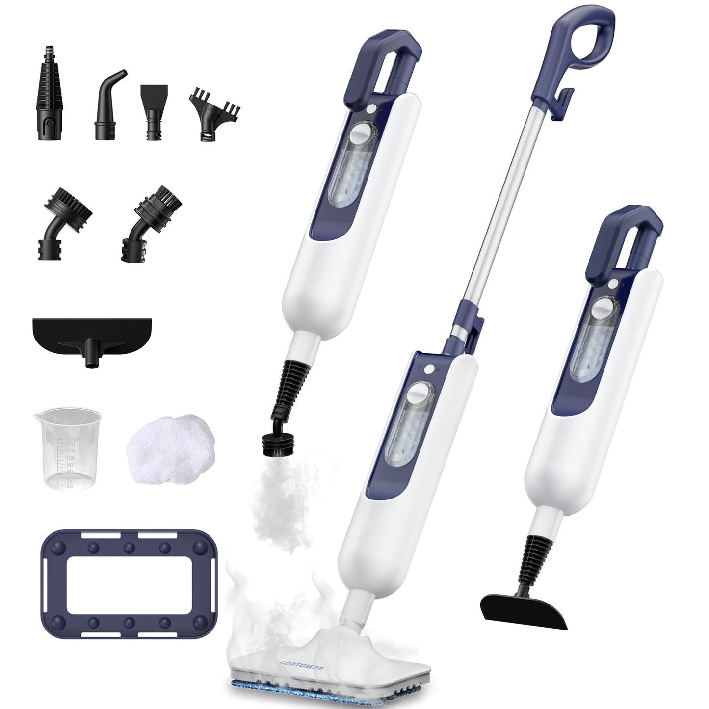 GOATCLEAN® 11-in-1 Steam Mop, 212°F Powerful Handheld Steam Cleaner for Home, Multi-Purpose Floor Steamer for Hardwood Floors, Tile, Carpet & Wall, Chemical-Free Cleaning with 22.9FT Cord