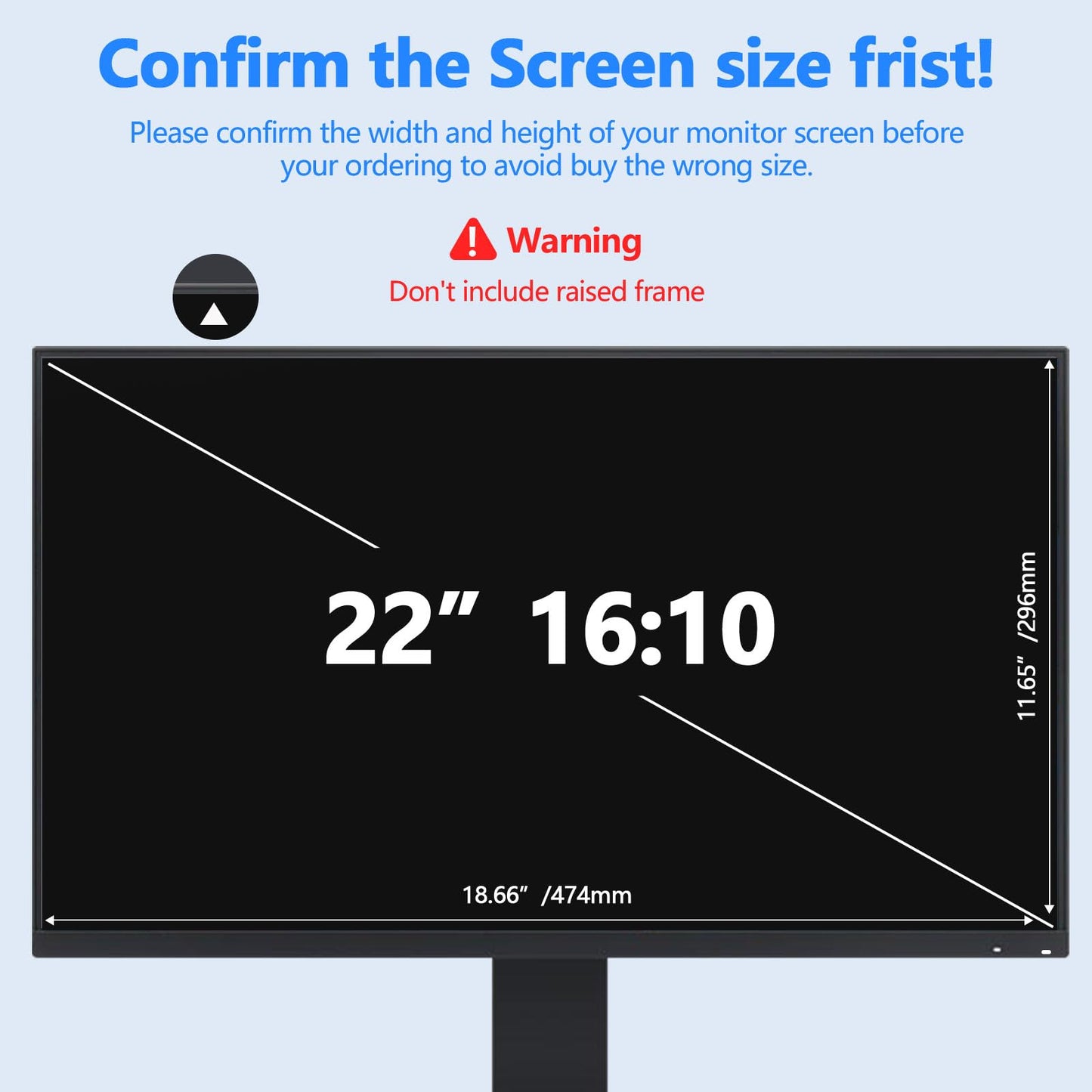 22 Inch Privacy Screen for Computer Monitor Eye Protection Anti Glare Blue Light Monitor Privacy Shield Screen 22 Inch 16:10 Aspect Ratio [2 Pack]