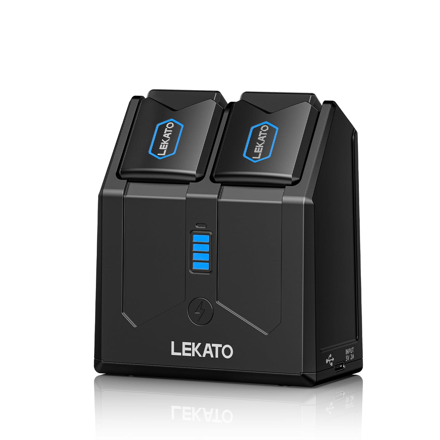 LEKATO Wireless Guitar System 5.8G Wireless Guitar Transmitter Receiver with Charging Box Rechargeable Audio Wireless Guitar Transmitter and Receiver with 4 Signal Channels for Electric Guitar Bass