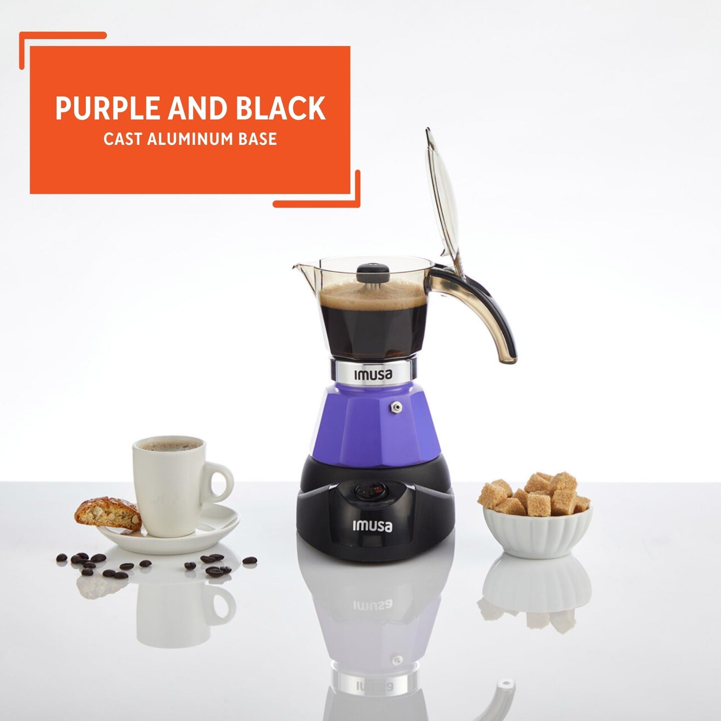 IMUSA 3 or 2cup Electric Espresso Maker, Purple