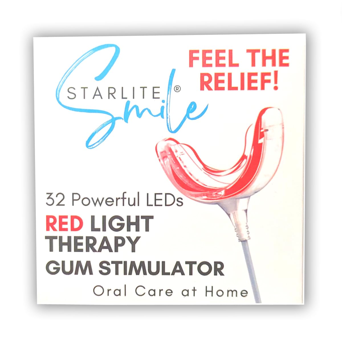 Red Therapy for Gums, Toothache Relief, 32 LED Periodontal Light, Bleeding Gums, Gum Health Red Light, with adapters for USB/C, iPhone, and Android from Starlite Smile