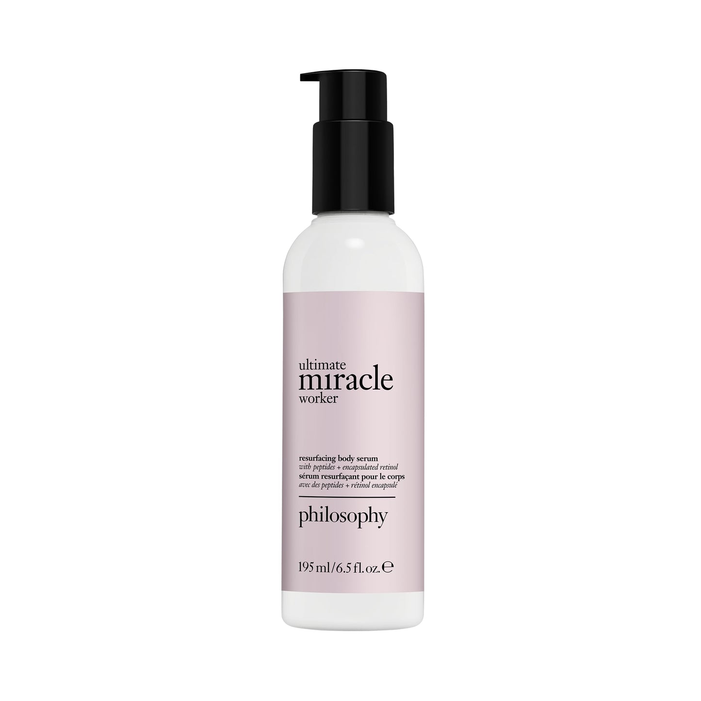 philosophy ultimate miracle worker resurfacing body serum - with retinol, hyaluronic acid & peptides - clinically proven to immediately double skin’s moisture and reduce crepiness - 6.5 fl oz.
