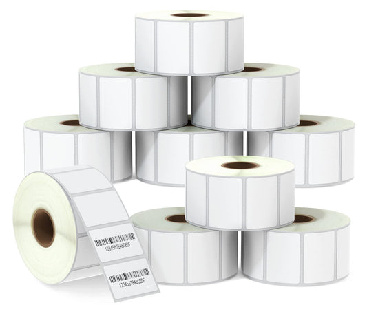 BETCKEY - 1.5" x 1" (38 mm x 25 mm) All Purpose & Address Labels Compatible with Zebra & Rollo Label Printer,Premium Adhesive & Perforated [10 Rolls, 13000 Labels]