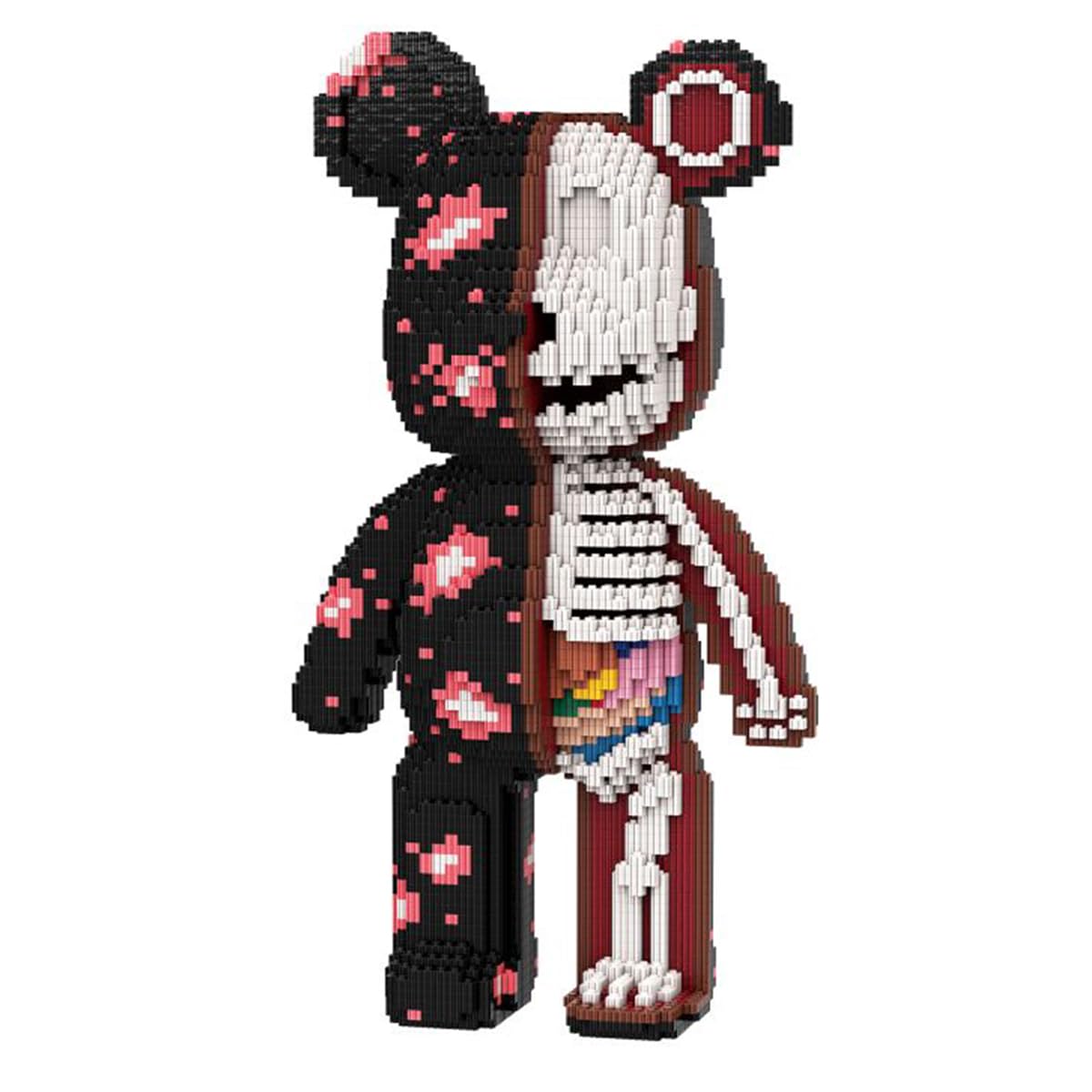 PIANTION Animal Graffiti Skeleton Bear Micro Building Blocks Set(6000PCS XQ001) 16.9in High Series,Gifts Suitable for Adults