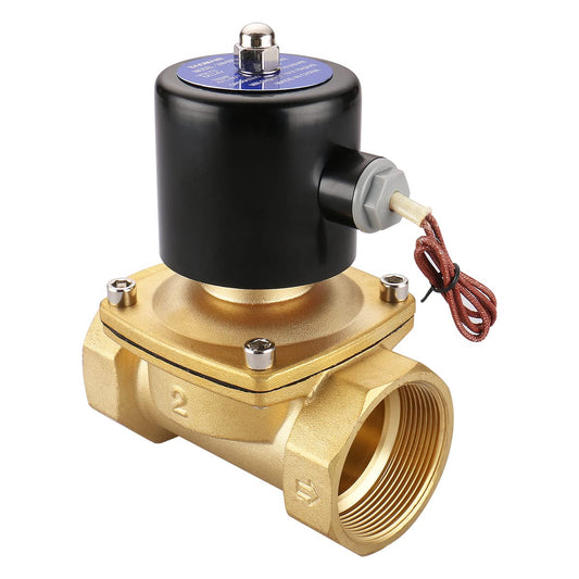 Baomain 2 inch AC 110V Brass Electric Solenoid Valve Water Air NC Valve 2W-500-50