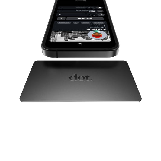 dot. Card Metal - Digital Business Card - Tap Compatible with iPhone & Android (Black)