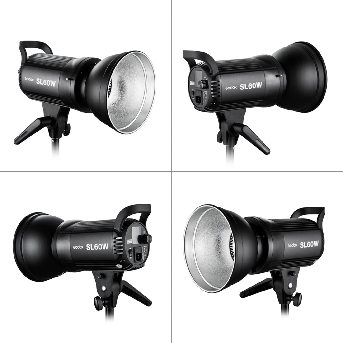 Godox SL-60W SL60W CRI95+Qa>90 5600±300K Bowens Mount LED Video Light,433MHz Grouping System,Wirelessly Adjust Brightness,for Video Recording Wedding Outdoor Shooting,W/Reflector