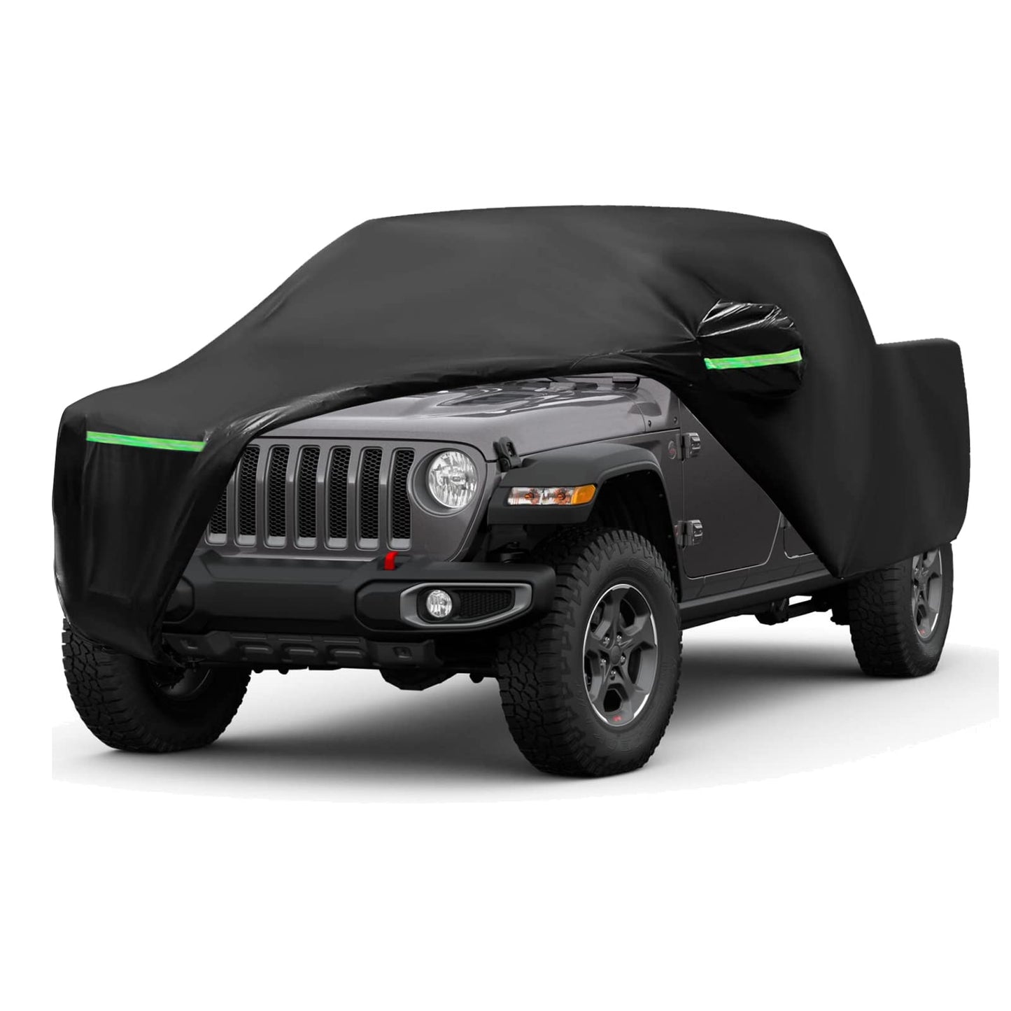 Waterproof Car Cover Compatible with 2019-2025 Jeep Gladiator, 6 Layers All Weather Jeep Gladiator Car Covers with Zipper Door for Snow Rain Dust Hail Protection