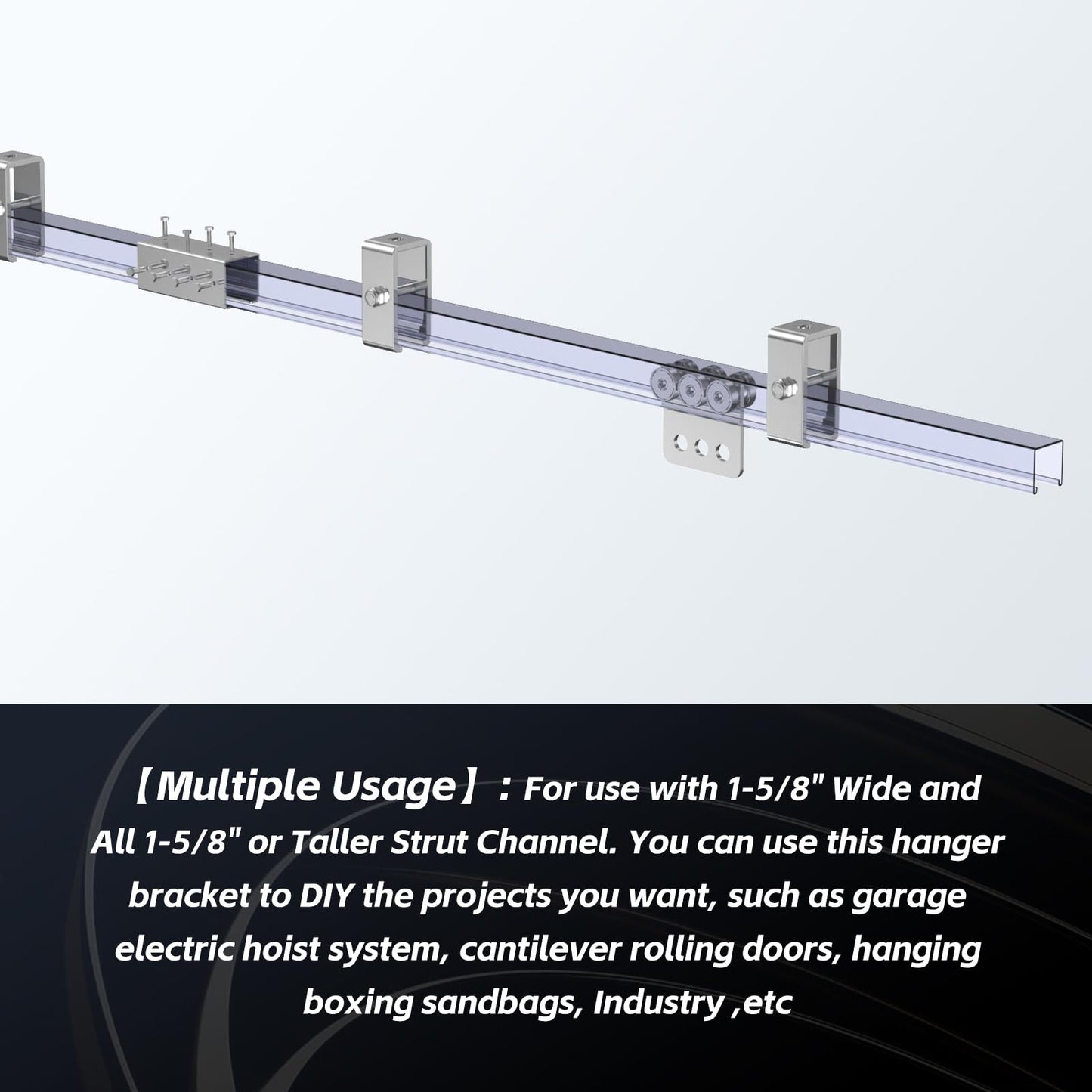 SKTREX Channel Trolley Track Hanger Bracket for UNISTRUT Strut Channel, 1-5/8 Intermediate Support Hange Bracket for All 1-5/8" Channel Trolley Track (8)