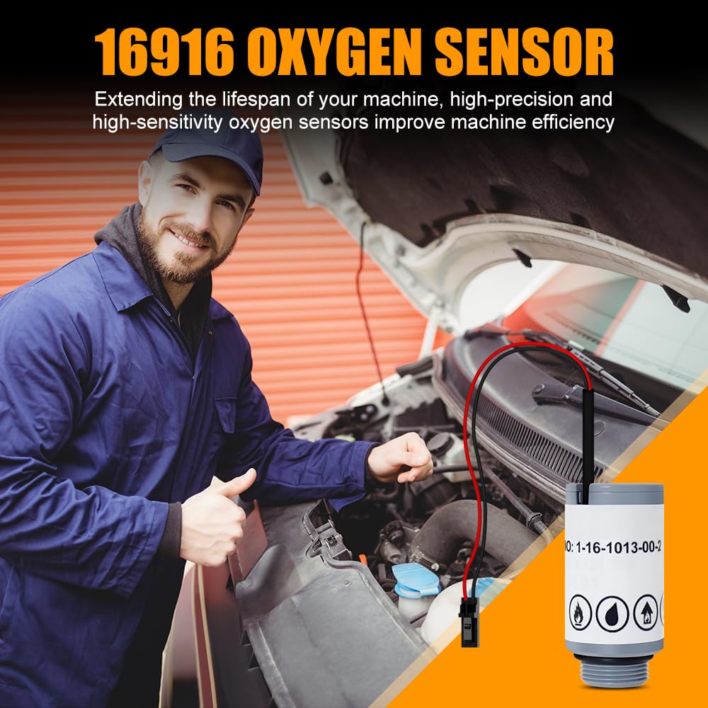 Replacement Oxygen Sensor - 16916 Oxygen Sensor for Robinair Ac1234-4 / Ac1234-4sl / Ac1234-4-230 / Ac1234-6 / Ac1234-9 - Perfect Match to Original Equipment 16990/16995 Refrigerant Identifiers