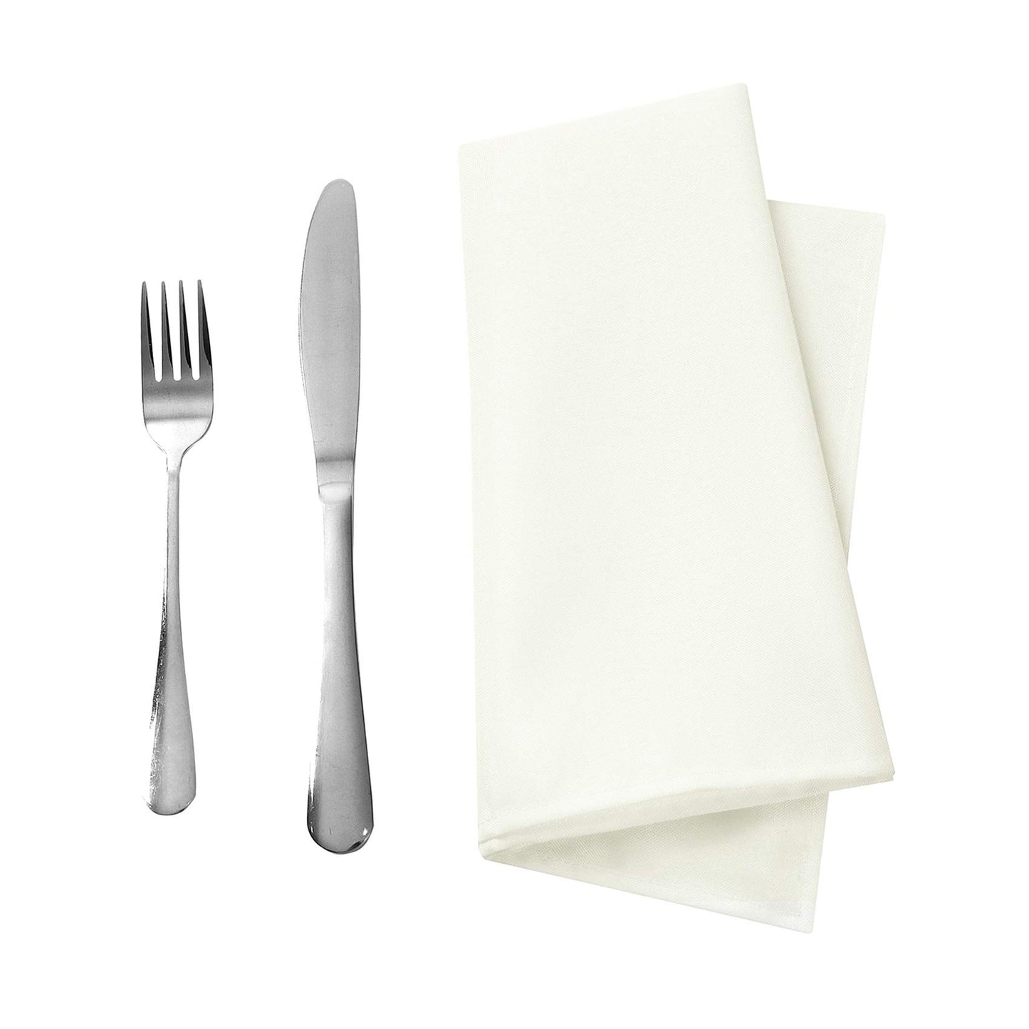50pcs Polyester Cloth Napkins - 20 x 20 inch Ivory Dinner Washable Napkins with Hemmed Edges for Restaurant/Wedding/Hotel(50,Ivory)