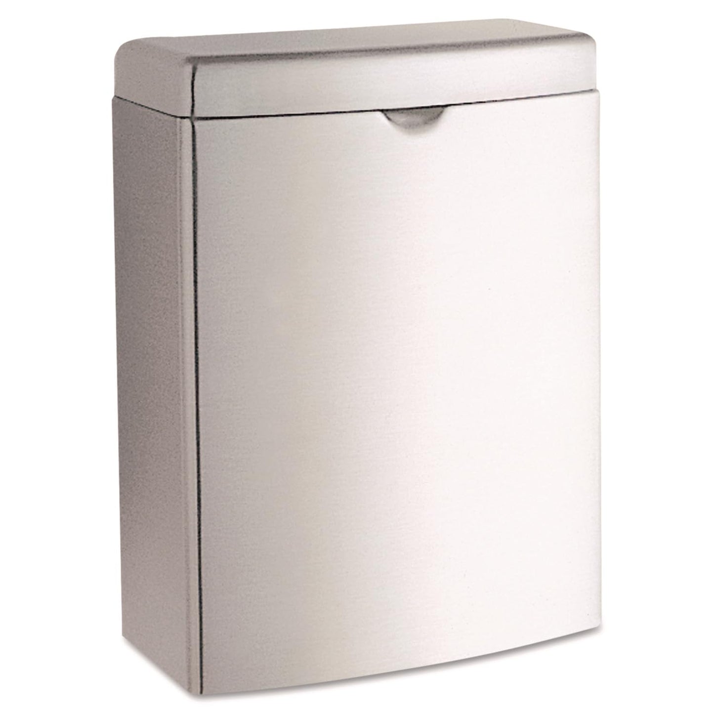 Bobrick Sanitary Napkin Disposal Wall Mounted Stainless Steel Flip Top Receptacle for Public Restrooms, 1-Piece Design with 1 Gallon Waste Capacity (Model B-270)
