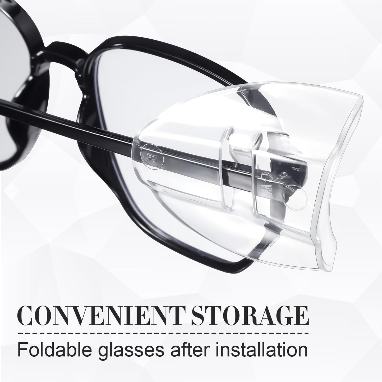 Tellegloww 60 Pairs Clear Safety Glasses Side Shields for Prescription Eyeglasses Slip on Side Shields Guards