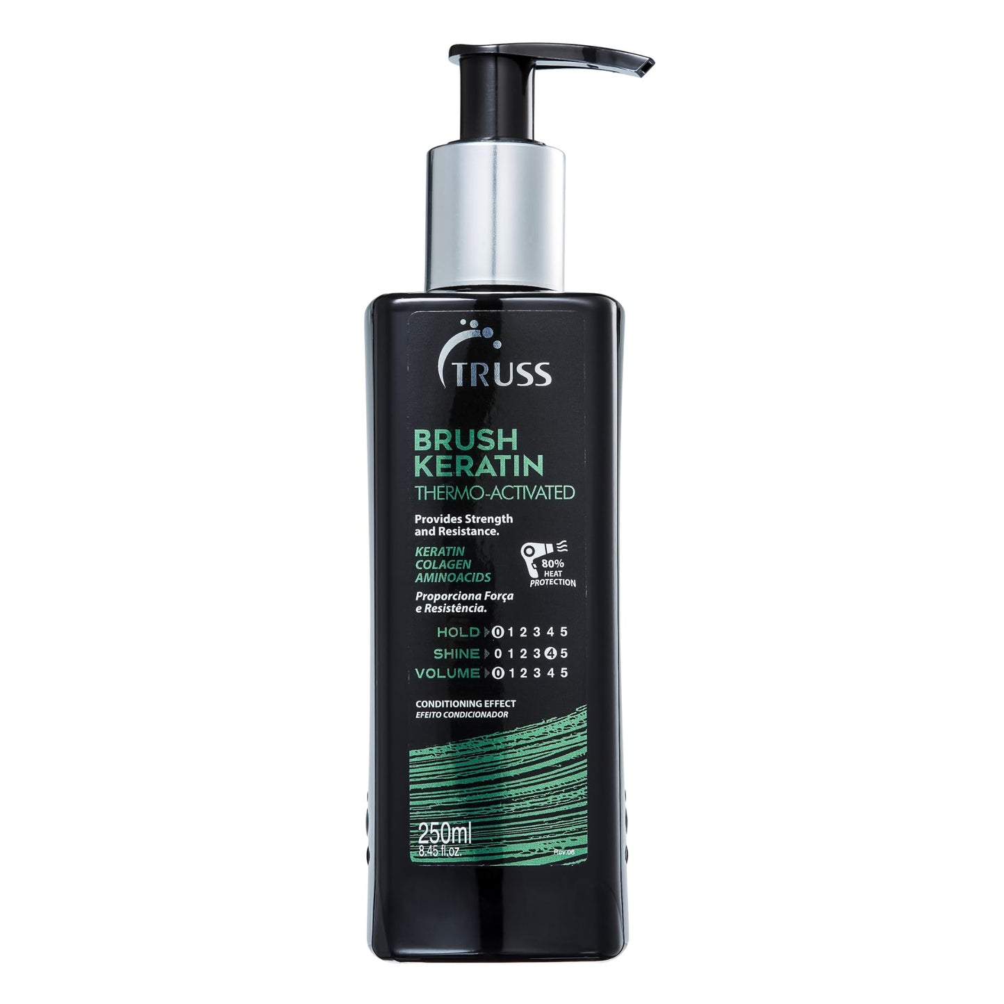 TRUSS Brush - Intensive Leave-in Hair Repair Treatment for Damaged Hair - Heat Activated with Keratin & Collagen Amino Acid Proteins - Thermal Protector That Controls Frizz; Restores Shine & Strength