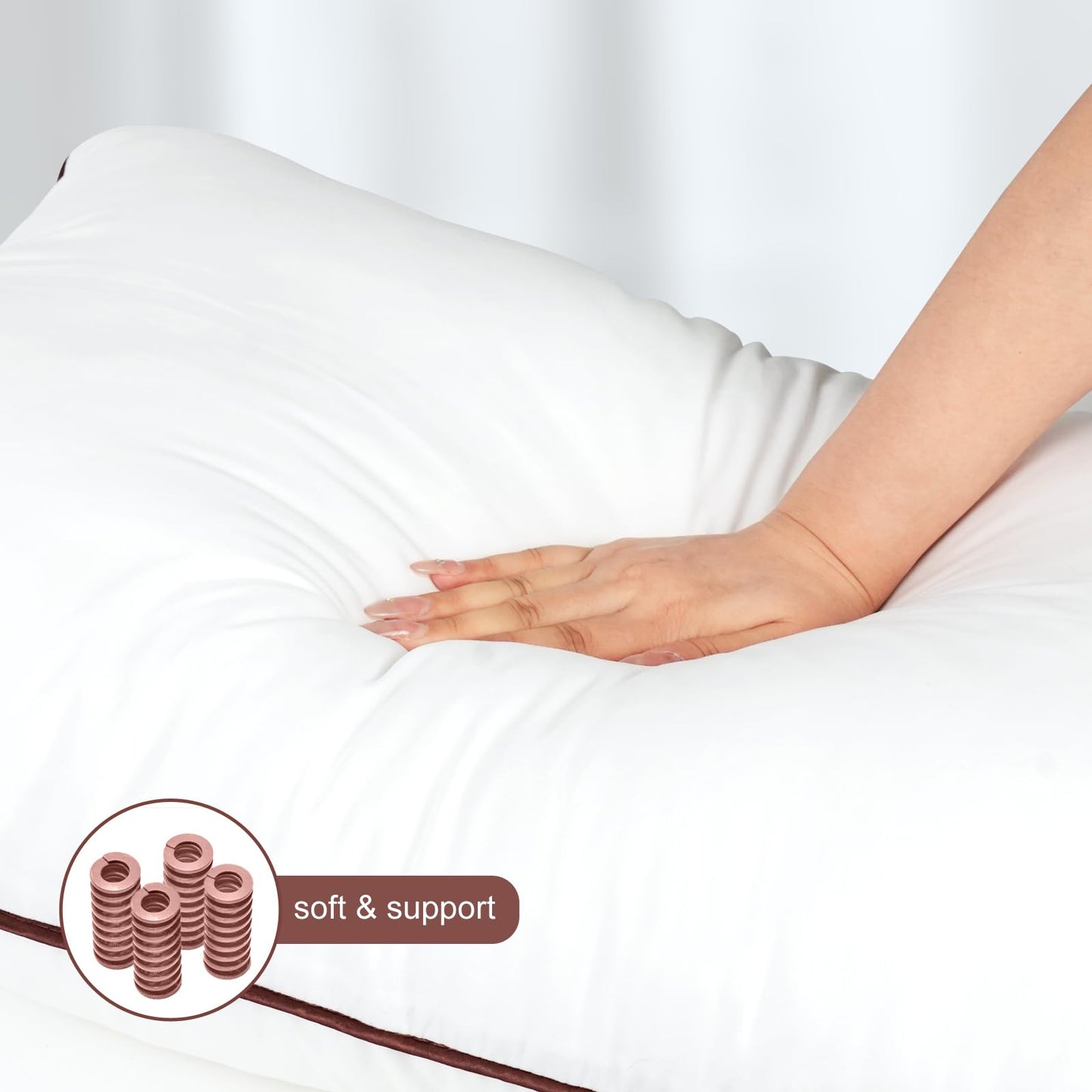 Subrcamos Luxury Comfort Set of 4 Queen Size Bed Pillows - Hypoallergenic Polyester Microfiber Material - Premium Sleep Support for Side, Back, and Stomach Sleepers - 18 x 28 inches, 45 cm x 70 cm