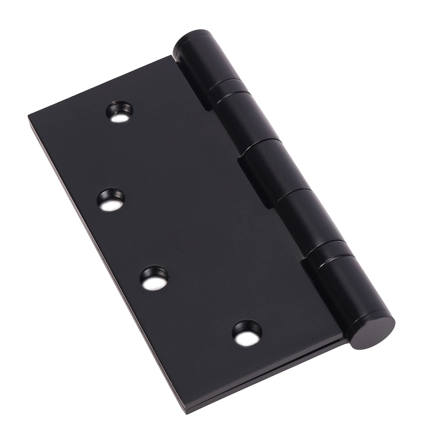 6-Pack 4.5 X 4.5 inch Black Heavy Duty Commercial Door Hinges Thickened, Silent Plain Steel Ball Bearing Door Hinges, Thickness 3 mm Stainless Steel Square Corners with 48 Screws