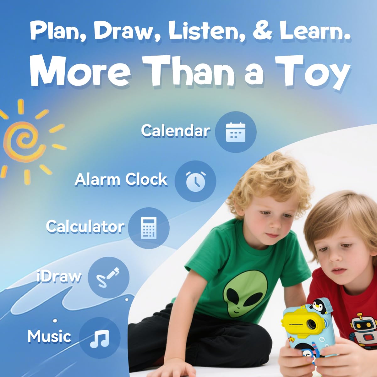 Kids Smart Phone, Educational Kids Toys Phone with 220+ Games, 3.97" Touchscreen, 5MP Camera, Parental Control, Learning Toddler Phone for Ages 3-9, Birthday Gift