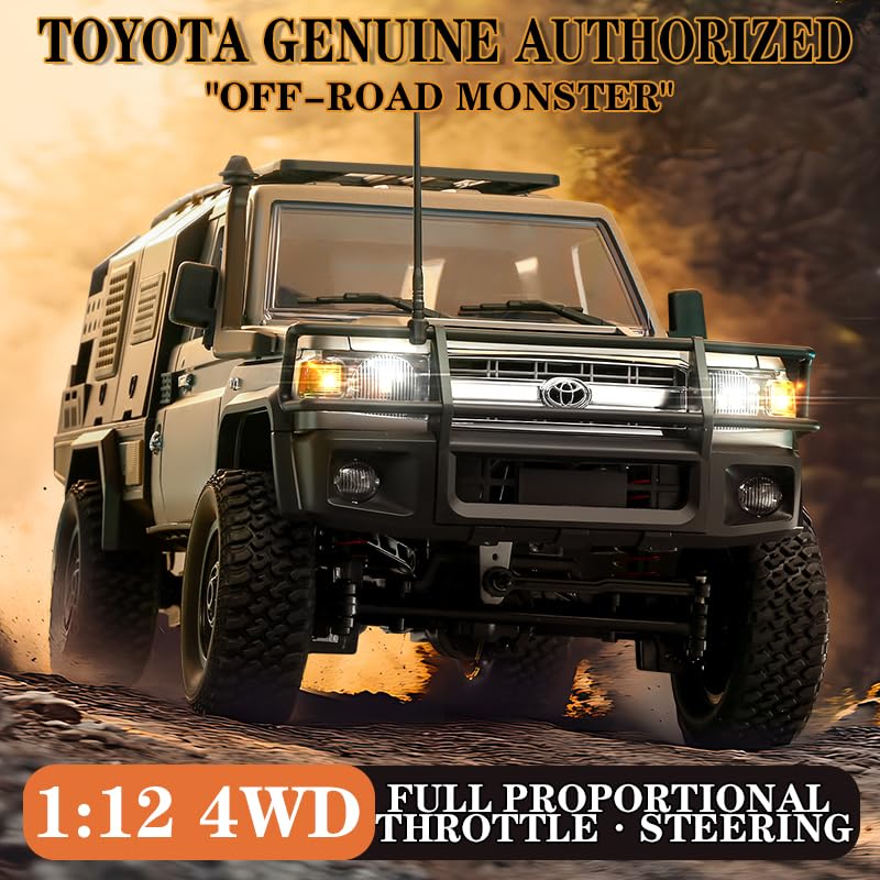 YAZHIYI MN82S RC Rock Crawler, 2.4Ghz Toyota Remote Control Truck, 4WD 2 Speeds Switch RC Crawler Off-Road Pick-up with 2 Upgraded 1200mah Battery, 1/12 Scale Trucks (with Gift)