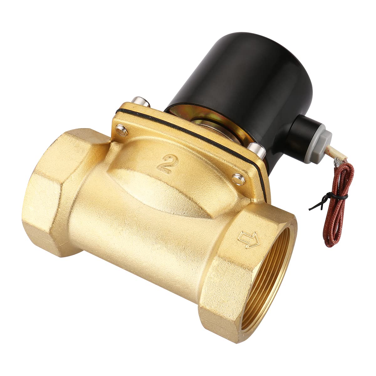 Baomain 2 inch AC 110V Brass Electric Solenoid Valve Water Air NC Valve 2W-500-50