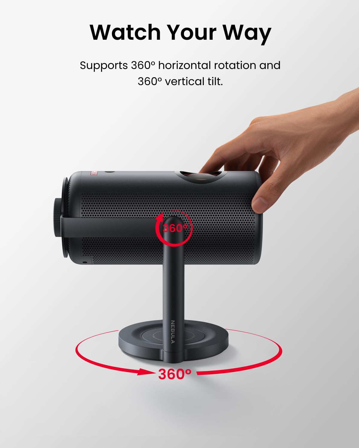 NEBULA Capsule Gimbal Stand, 0-360 Degree Vertical and Horizontal Adjustable Viewing Angle, 3s Easy Setup, for The Capsule Series