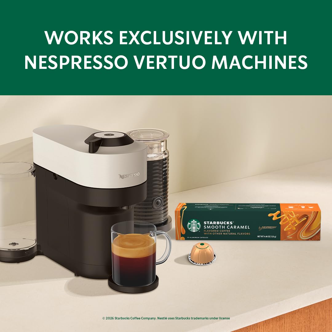 Starbucks by Nespresso Vertuo, Caramel Flavored Coffee, 30-count Coffee Pods, Brews 7.8 oz.