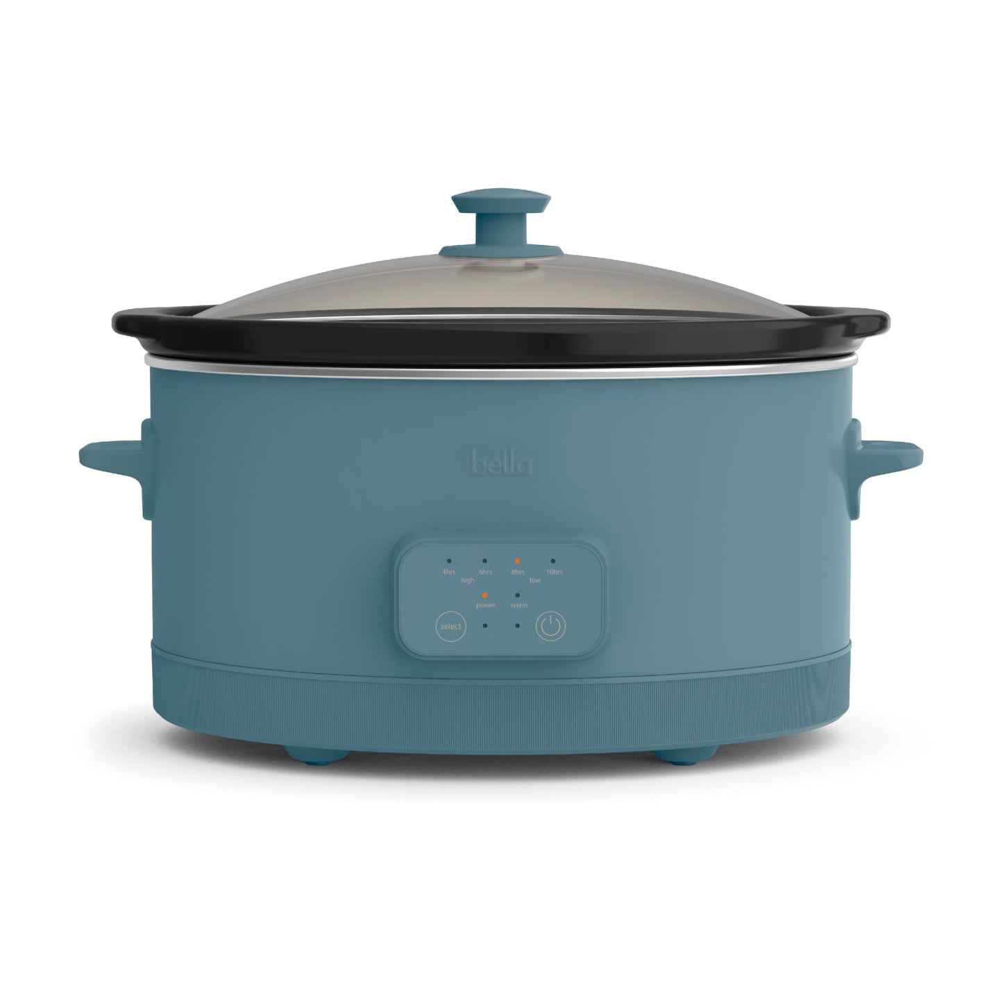 bella 6.0 Qt Programmable Slow Cooker, Ceramic Nonstick Coating, Adjustable Temperature & Cooking Times, Dishwasher Safe Stoneware Pot & Tempered Glass Lid, Tangle Free Cord Wrap, Surf