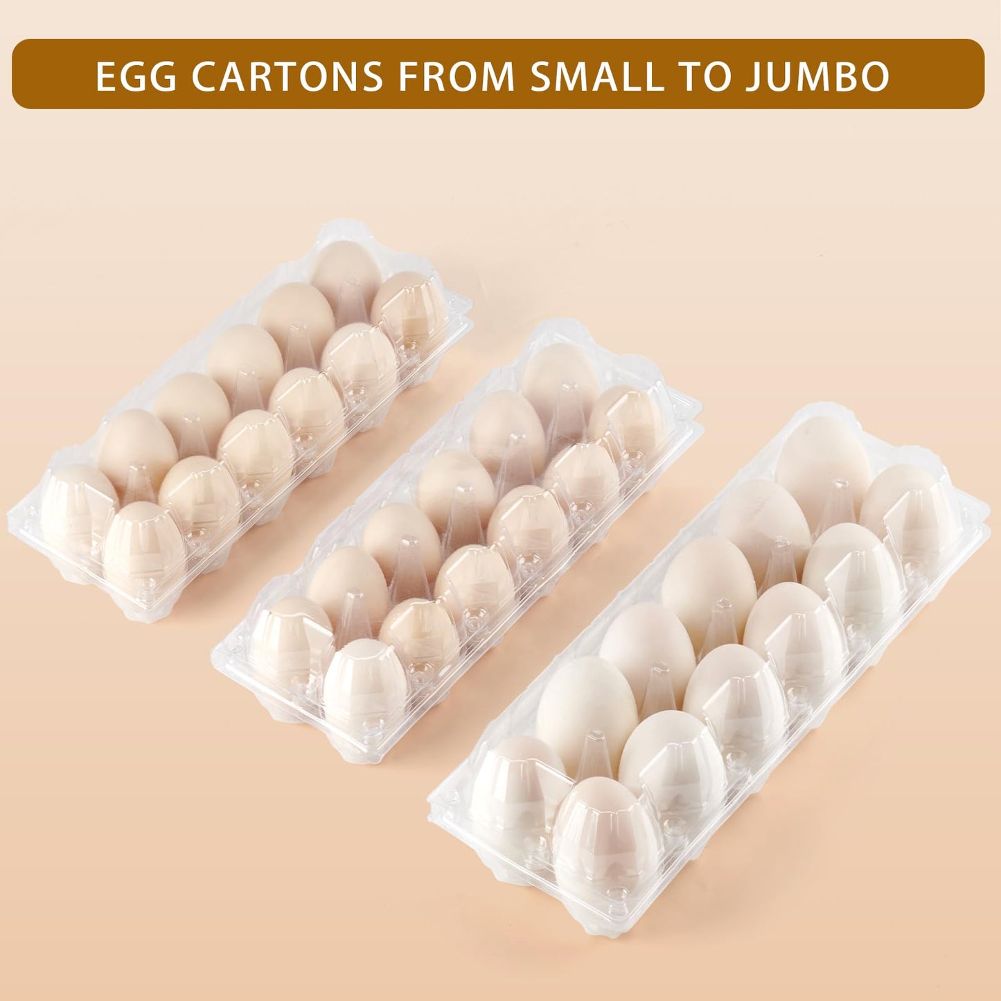YIFIHGE 60 Pack Duck Egg Cartons Jumbo Egg Cartons Cheap Bulk with Sticker Labels Clear Empty Plastic Egg Containers Extra Large for Home Ranch Farm Commercial Market Display, 2×6 Grids