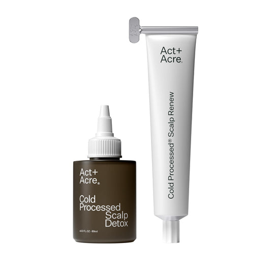 Act+Acre Cold Processed Vitamin E Scalp Detox Oil and BHA Salicylic Acid Scalp Exfoliator - For Dandruff and Dry Itchy Scalp - Hair Growth Treatment for Thinning Hair - Scalp Exfoliating Mask for Itch