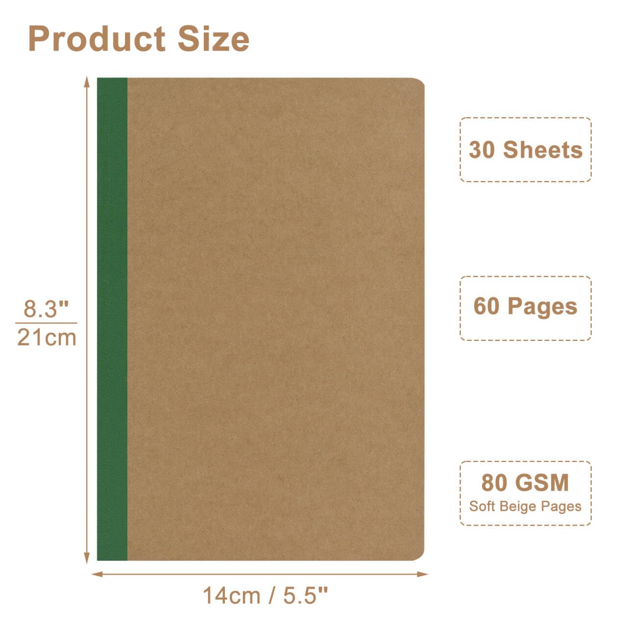 ZCZN 100 Pack Composition Notebooks Bulk, A5 Kraft Cover Lined Journals with Rainbow Spines for School, Business, Work and Daliy Use (100, 10 colors)