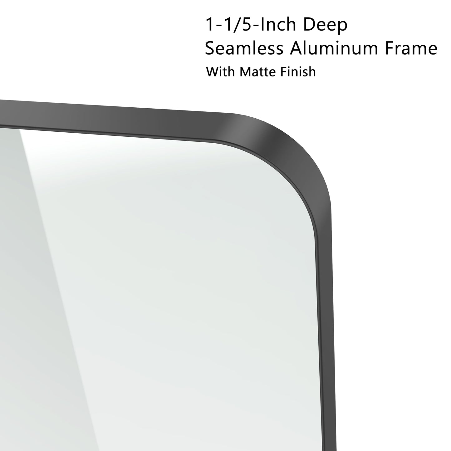 VocalStar Black Metal Framed Bathroom Mirror for Wall, 16 x 24 Inch Rounded Rectangle Matte Black Bathroom Vanity Mirror Farmhouse, 1/4-inch Shatterproof Glass | Ultra-Flush Hanging