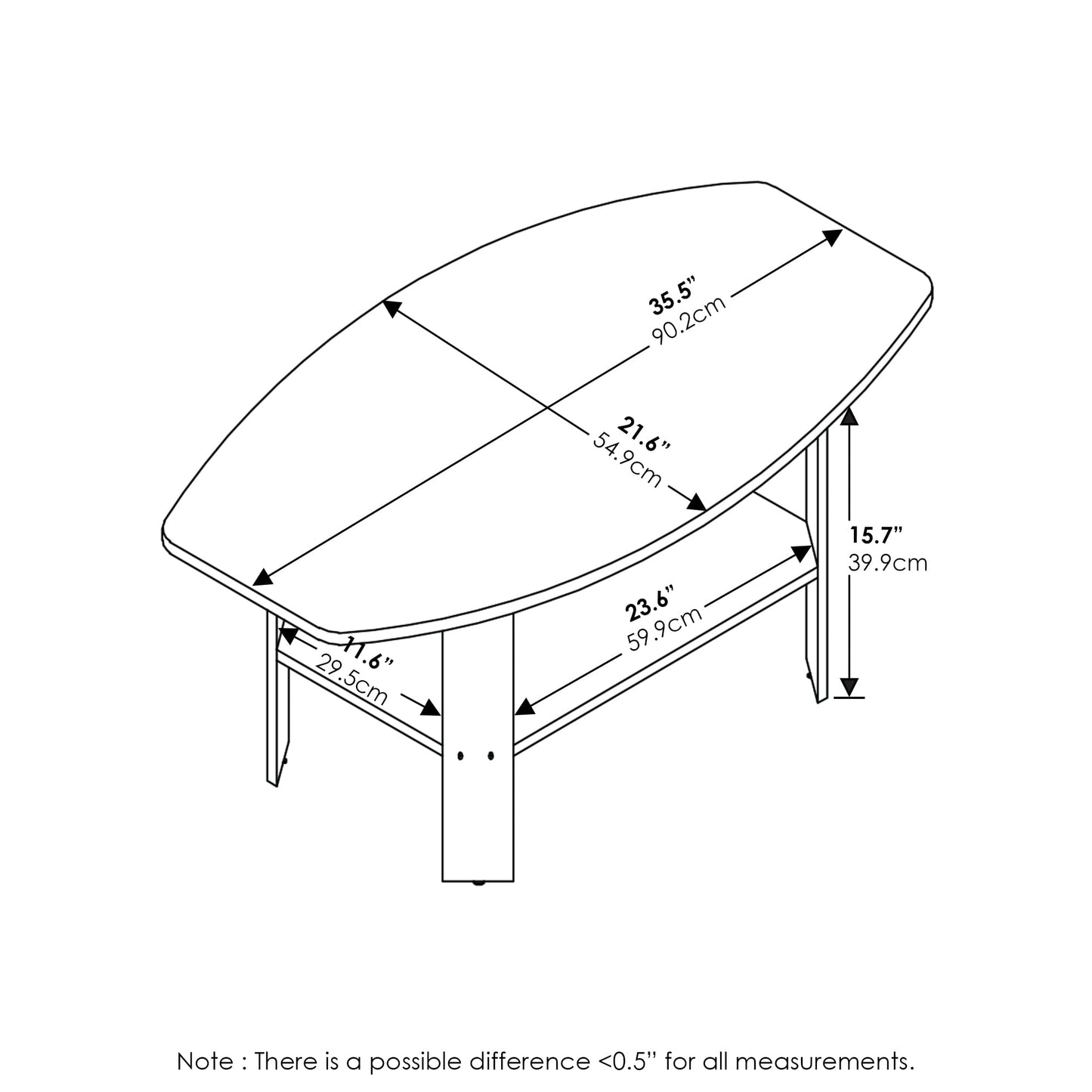 Furinno Simple Design, Coffee Table, White