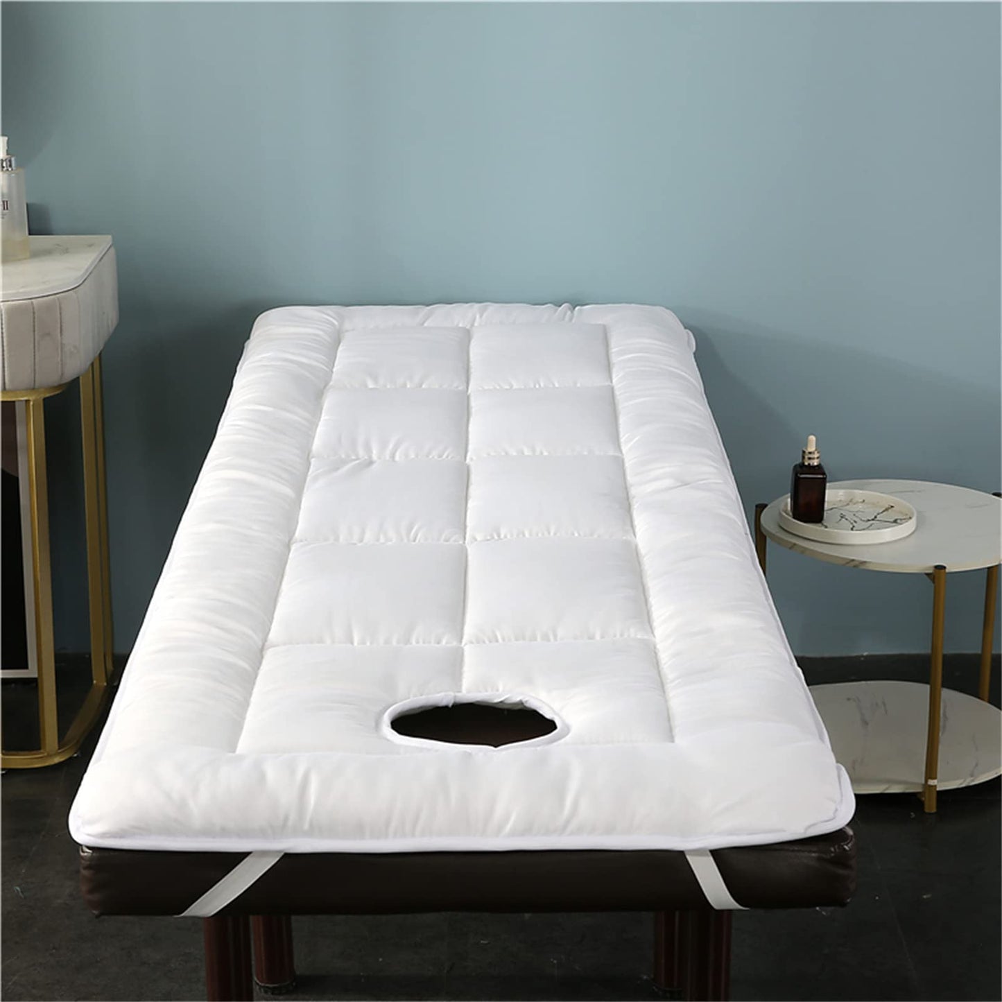 MWNAGO Spa Massage Table Pad & Face Cradle Set - Soft and Comfortable Thick Facial Bed and Headrest Cover 75"x31.5" Thickened Mattress with Holes
