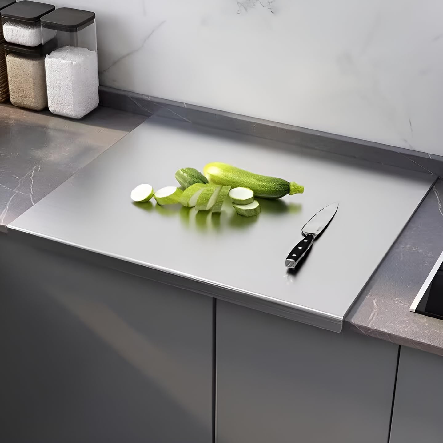 bscsqld Kitchen Stainless Steel Cutting Board (50 x 50cm / 19.7"L x 19.7"W)
