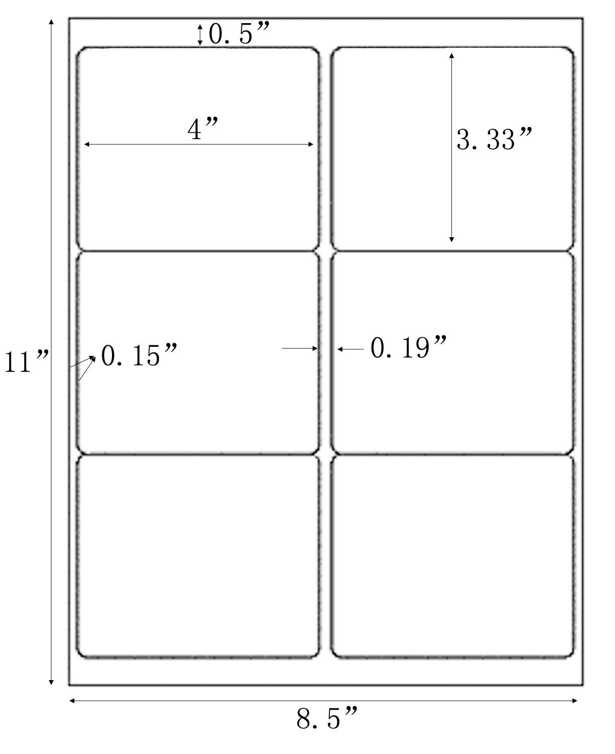 3-1/3" x 4" Shipping Address Labels 3000 Label Stickers Paper for Laser/Inkjet Printer 6 per Page Printable Mailing Labels, FBA Box Labels - Matte, 500 Sheets