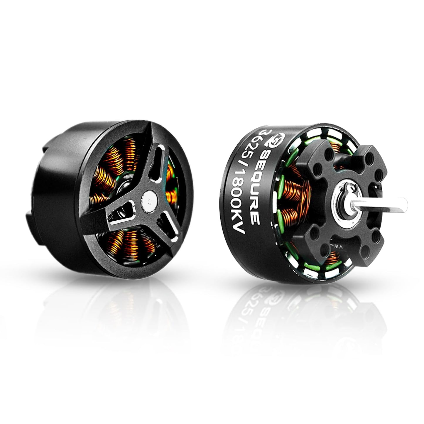 SEQURE 3625 Brushless Motor 1800KV Outrunner Motor 2-4S Outer Rotor Brushless Motor with 3.5mm Male Banana Connector for 1/10 RC Crawler Car