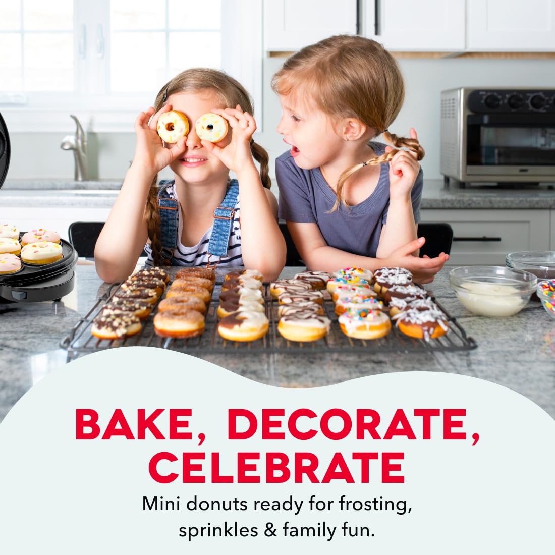 Dash MultiMaker® Treat Maker System - Make Mini Donuts, Cupcakes & Heart-Shaped Waffles - Interchangeable Plate Design - dishwasher safe Parts for Easy Cleanup - Aqua